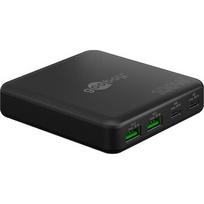 Goobay USB-C multiport desktop charger, PD, GaN, 100 watts, black, 2x USB-C, 2x USB-A, Power Delivery, QuickCharge 3.0 70764