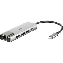 D-Link USB-C 5-PORT USB HUB+HDMI+LAN WITH USB-C PD DUB-M520