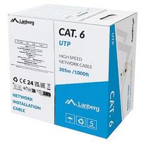 Lanberg UTP LAN cable CAT.6 305M CCA wire gray fluke passed LCU6-15CC-0305-S