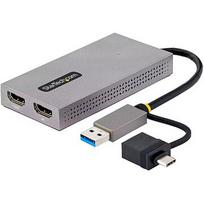 Startech USB TO DUAL HDMI ADAPTER USB-A OR C 1X 4K 30HZ 1X 1080P 107B-USB-HDMI