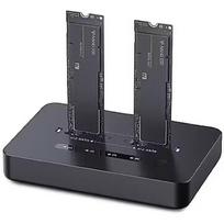 Gembird DD2-U3M2 Desktop dual drive USB Type-C M.2 NVME (and SATA) SSD docking station, black DD2-U3M2