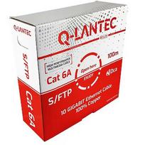 Q-LANTEC Kabel S/FTP kat.6A, sieciowy, skrętka, LSOH, Dca 4x2x23 AWG, 10Gb/s, szary, 100m (KIS6ALSOH100DQ) KIS6ALSOH100DQ