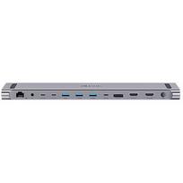 Unitek KVM z funkcją podstawki | 2x HDMI 4K@60Hz | 1 x DP 4K@30Hz| USB-C | PD 100W D1106AGY01