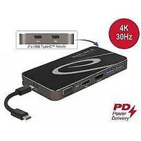 Delock USB Type-C 3.2 docking station (black, 4K HDMI + DP, VGA, USB hub and PD 3.0) 87773
