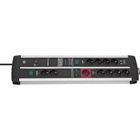 Brennenstuhl Premium-Protect-Line extension lead 11-way with main-follow function and 2 switches and surge protection, 3m, Black/Gray 1392000230