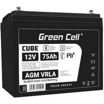 Green Cell CUBE AGM IP54 12V 75Ah VRLA Battery Gel deep cycle powerchair photovoltaic leisure battery campervan AGM12V75AH-J
