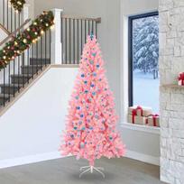 Kalėdų eglutė su 300 LED s stovu Rožinė 240 cm PVC