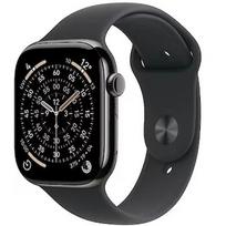 Apple Watch Series 11, GPS + Cellular, Slate Titanium, Black Sport Band (M/L) - 46mm MFD24MP/A