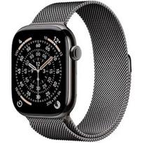 Apple Watch Series 11, GPS + Cellular, Slate Titanium, Black Milanese Loop (M/L) - 46mm MFD44MP/A