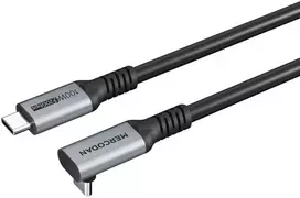 Mercodan 90° kampu pakreiptas USB-C laidas, 3,0 m, USB 3.2 Gen 2, 20Gbps, 100 W