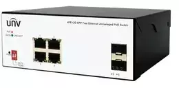Šakotuvas Uniview ISW2000-4T2GP-POE-IN komutatorius 4xPoE 2x SFP pramoninis nevaldomas 75W