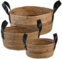 Lumarko Det Gamle Apotek Basket set, H 14/11/10 cm, Dia. 30/27/20 cm, 3-pack, Natural (27394030)
