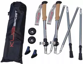 Kubisport Kelioninės lazdos sulankstomos 5 dalių reguliuojamos 115-135 cm (Kub_05-LTH134K)