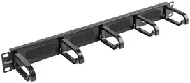 Organizatorius Equip 19'' Organizatorius kabliukai 5x plastikiniai žiedai plienas 1U RAL9005 (327320)