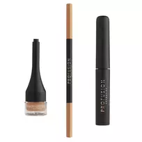 Rinkinys Profusion Cosmetics: Ultimate Brow Sculpt antakių gelis šviesiems plaukams 1,8 g + Ultimate Brow Sculpt Defining antakių kreminis pieštukas ir 2-in-1 šviesiems plaukams 0,07 g + Ultimate Brow Sculpt antakių pomada šviesiems plaukams, 4 ml