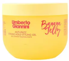 Umberto Giannini Bananų želė plaukų formavimo gelis, minkštinantis ir glotninantis bei garbanų apibrėžimas, stiprus poveikis, 475 ml