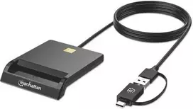 Manhattan lustinių kortelių skaitytuvas su USB-C / USB-A jungtimi combo (102759)