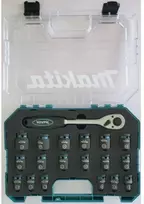 Makita Impact Juodas smūginio veržliarakčio galvučių rinkinys su reketu (E-30069)