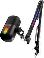 Rampage ARPEJ žaidimų kondensatorinis mikrofonas su ranka su RGB juodas