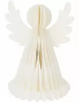 Koopman Kalėdinė dekoracija Dekoratyvus popierinis angelas su LED 38 cm