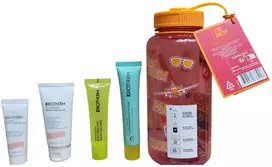 Biotherm rinkinys: „Collagen Fit“ drėkinantis kūno kremas, 20 ml + „Collagen Fit“ stangrinantis ir tonizuojantis kūno pienelis ryte ir vakare, 50 ml + „Aquascreen Activewear“ drėkinantis ir apsaugantis kasdienis skystis veidui SPF 50+, 40 ml + „Aquasource Electrolyte“ drėkinamasis kasdienis E