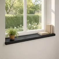 Langų palangės 2 vnt. Juoda 100 x 30 x 2 cm Kietas bukas medis