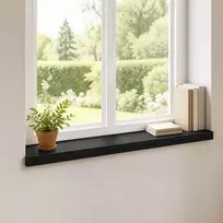 Langų palangės 2 vnt. Juoda 70 x 15 x 2 cm Kietas bukas medis