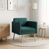 Akcentinis fotelis Tamsiai žalia Audinys