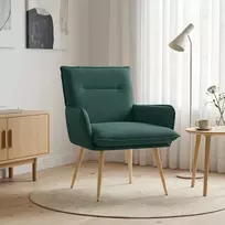 Fotelis Krėslas Tamsiai žalia Audinys