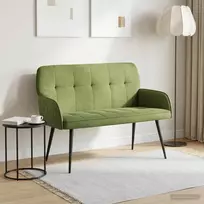 Dvivietė sofa su metalinėmis kojelėmis 2 vietos Šviesiai žalia