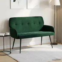 Dvivietė sofa su metalinėmis kojelėmis 2 vietos Tamsiai žalia
