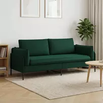3-Vietis Sofa Tamsiai žalia 222 x 81 x 89 cm Aksomas
