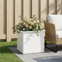 Sodo vazonas su LED Balta 50 x 60 x 48 cm Plienas