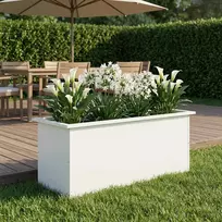 Sodo vazonas su LED Balta 40 x 100 x 40 cm Plienas