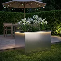 Sodo vazonas su LED Sidabrinė 50 x 80 x 48 cm