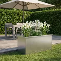 Sodo vazonas su LED Sidabrinė 40 x 100 x 40 cm