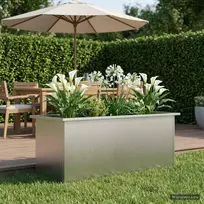 Sodo vazonas su LED Sidabrinė 40 x 100 x 40 cm