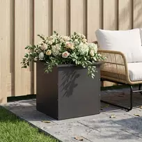 Sodo vazonas su LED Juoda 50 x 50 x 48 cm Plienas