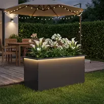Sodo vazonas su LED Juoda 50 x 100 x 48 cm Plienas
