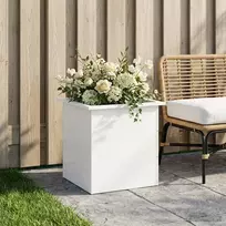 Sodo vazonas su LED Balta 50 x 50 x 48 cm Plienas