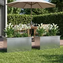 Sodo vazonas su LED 2 vnt. Sidabrinė 50 x 100 x 48 cm