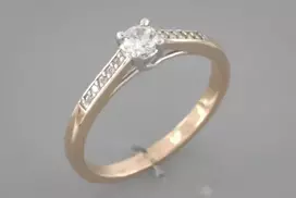 Auksinis žiedas su cirkoniais Brasco 10850