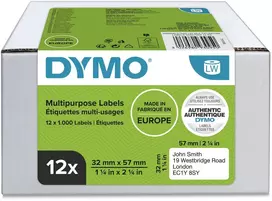 Dymo Pack - Multi-Purpose Labels - 32 X 57 Mm - 12 Rolls -