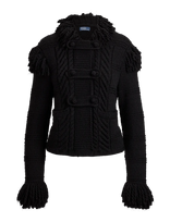Polo Ralph Lauren - Knit-Fringe Wool Cardigan - Megztinis - Juoda