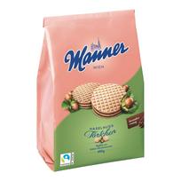 MANNER vafliai su lazdyno riešutų kremo įdaru 400g