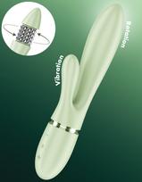 Satisfyer Pearl Bunny 2 vibratorius su klitorio stimuliatoriumi - Šviesiai žalia
