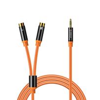 Garso laidas Orico AXRF 3.5 mm mini jack į 2x RCA lizdą 3 m, oranžinis