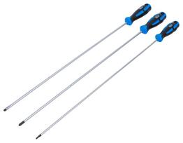 Ypač ilgų atsuktuvų rinkinys | SL 6 mm / PH2 / Torx T15 | 450 mm | 3 vnt. (74738)