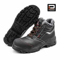 Pesso Žieminiai darbo batai BS15948&PESSO, 48, S3, SRC, Kevlar, oda, sintetinis kailis, plastikinis pirštų apsaugas, PU padas