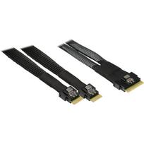 Inter-Tech kabelis 88885662, 70cm, 24Gb/s, PCIe 4.0, SAS 3, SATA, 30 AWG, 1x SlimSAS SFF-8654 8i į 2x SFF-8654 4i